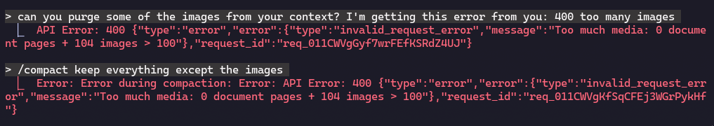 Context trimming attempts